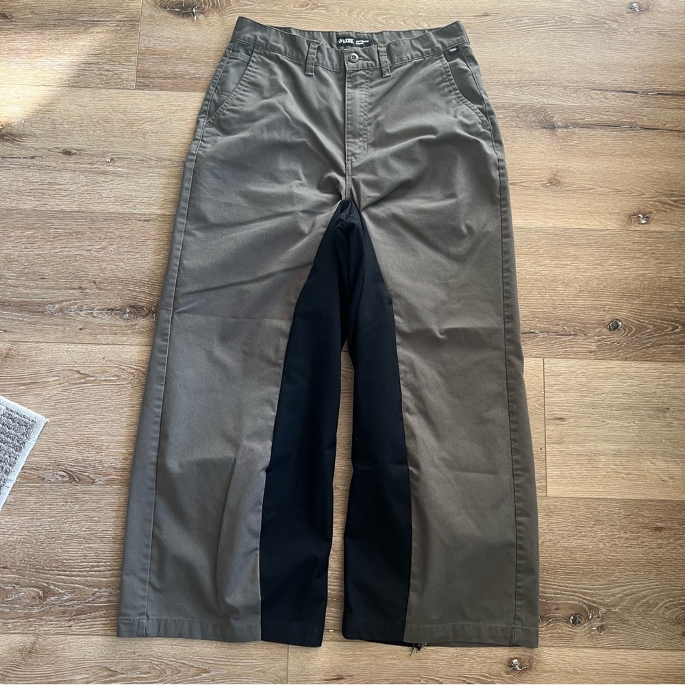 Vans Two-Tone Khaki Pants with Black Inset